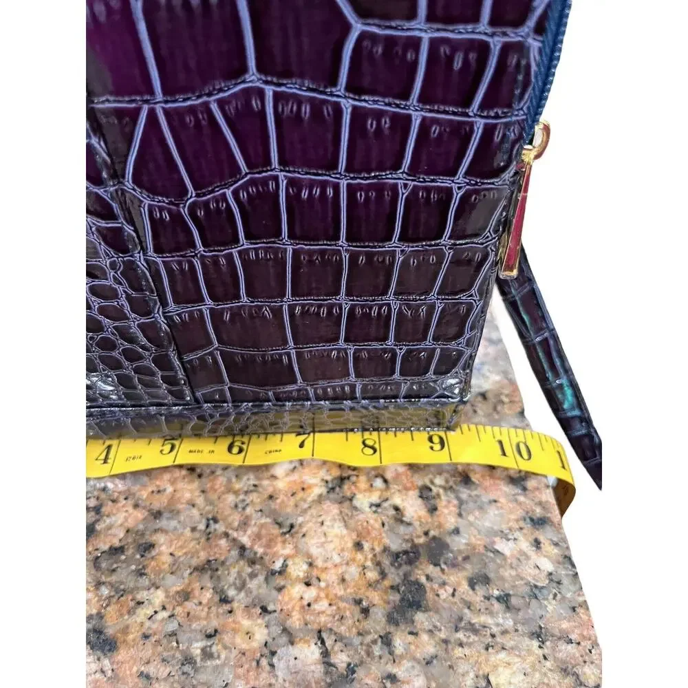 SeneGence Large Purple Crocodile Luxury Makeup,‎ Jewelry, Etc. LARGE Travel Tote